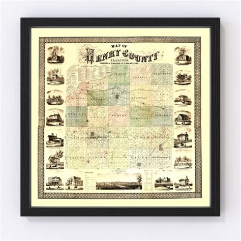 Henry County Illinois Map 1860 Old Map of Henry County - Etsy