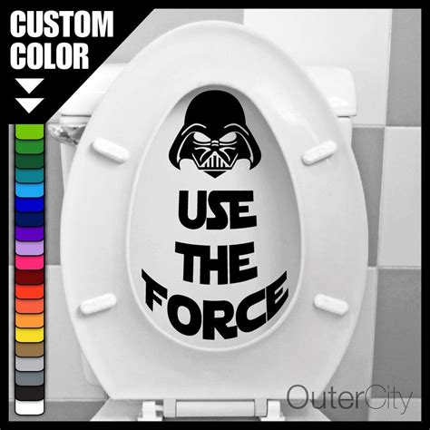 Use The Force STAR WARs Toilet Seat Vinyl Sticker FREE SHiPPiNG