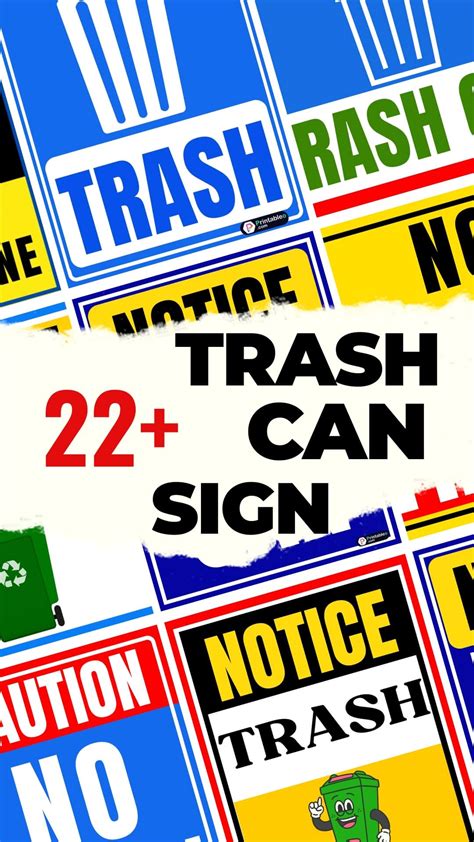 22 Trash Can Sign Download Free Printable Templates