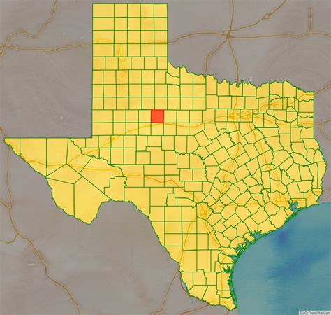 Map of Fisher County, Texas - Thong Thai Real