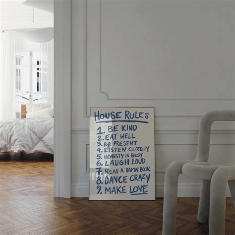 Custom House Rules Wall Art Bar Cart Art Trendy Home Decor