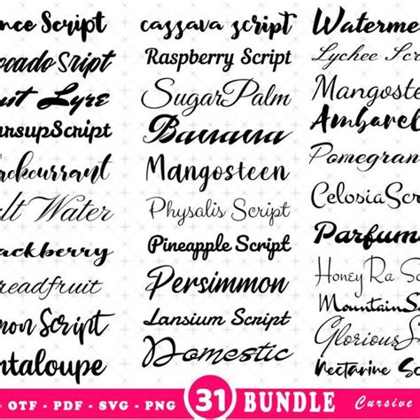 Cursive Font Etsy