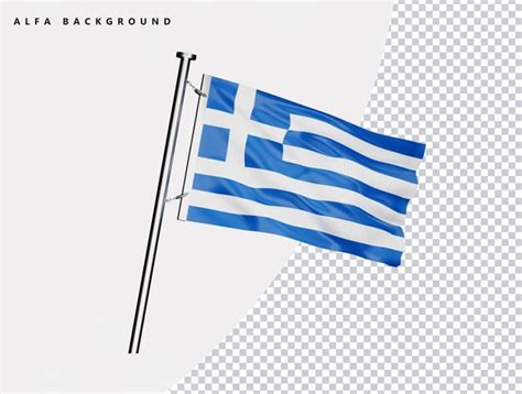 Drapeau De La Grèce De Haute Qualité Dans Un Rendu 3d Réaliste PSD