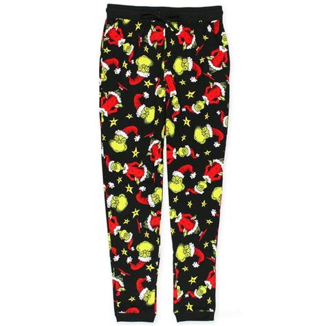 Dr Seuss The Grinch Mens Holiday Jogger Lounge Pajama Pant Mf20292pt