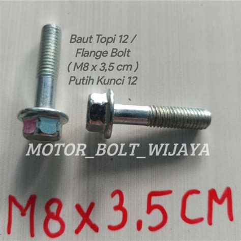 Jual Baut Topi Flange Bolt M X Cm Putih Kunci Isi