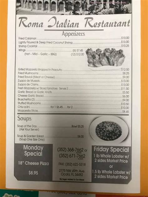 Roma Deli Menu