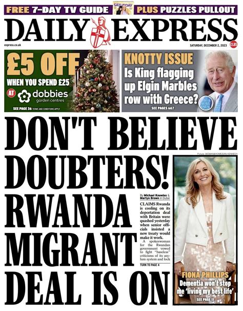 Daily Express Front Page Nd Of December Tomorrow S Papers Today