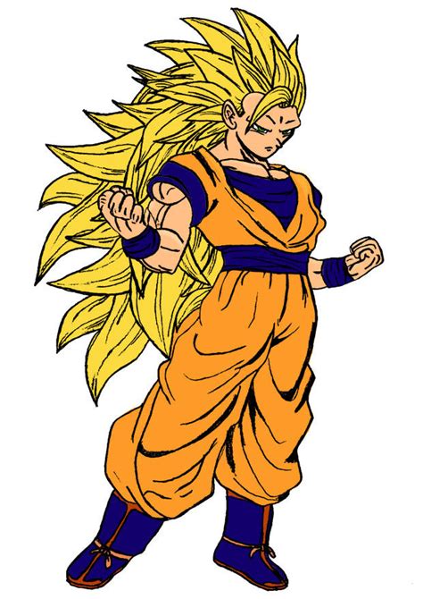 Ssj3 Goku Coloured V1 By Shadowsabre On Deviantart