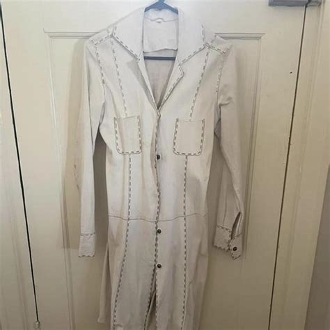 Vintage White Leather Jacket With Contrast Depop