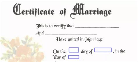 Blank Marriage Certificate Template