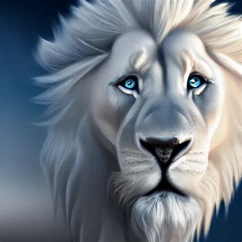 Winged Majestic White Lion In The Style Of Anna Stable Diffusion