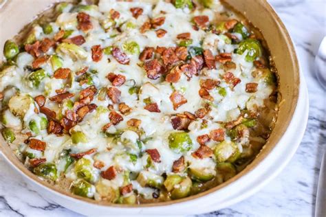 This Cheesy Bacon Brussels Sprouts Casserole Is A Delicious Way To Serve Up Brussels Sprouts It