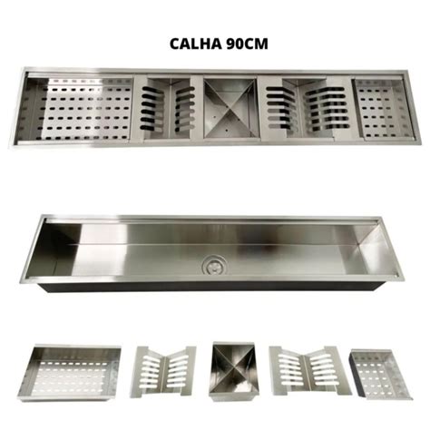 Calha Organizador Escorredor Cozinha Mida Inox Cm Escovada Leroy Merlin