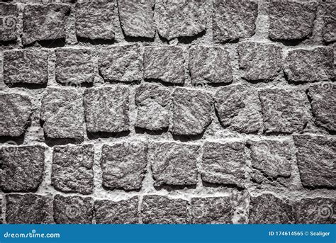 Cobblestone Pavement Texture Background Detail Of Granite Sidewalk