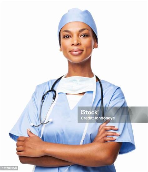 Confident African American Female Surgeon Isolated Stock Photo ...