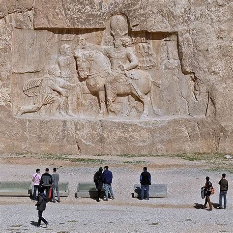 Roman Emperor Valerian bowing to Shapur I while Philip the Arab holds ...