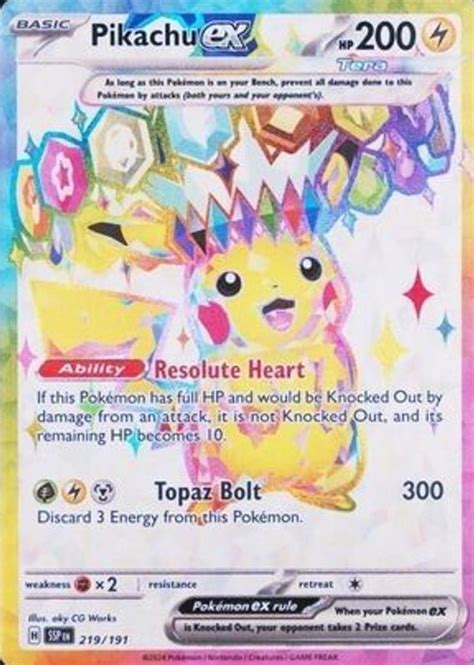 Pikachu Ex 2024 Scarlet And Violet Surging Sparks 219191 Ultra Rare