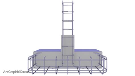 Reinforcement Footing Column 3D Model - Download