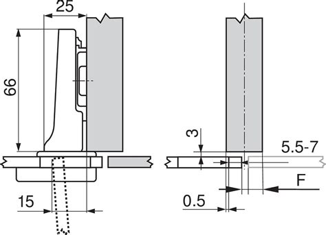 Blum 75t4200 94 Degree Clip Top Glass Door Hinge Self Close Half