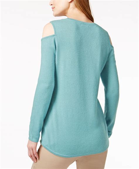 Charter Club Cashmere Cold Shoulder Sweater Created For Macy S Macy S