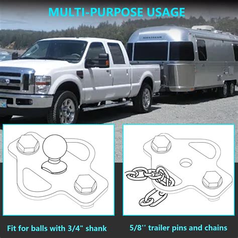 Snapklik.com : LCGP 3-Way Trailer Hitch Adapter, Steel Hook Mounting
