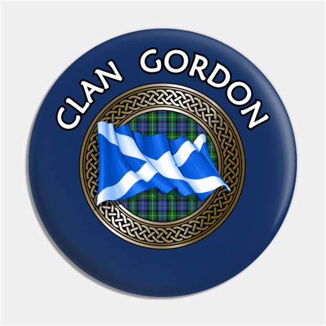 Clan Gordon Crest & Tartan Knot - Gordon - Pin | TeePublic