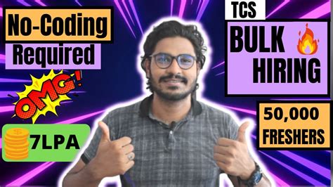 Tcs Bulk Hiring Freshers No Coding Needed Big Opportunity And Bulk