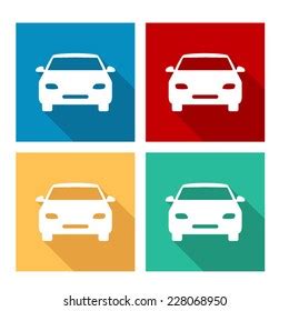 Car Flat Icon Long Shadow Stock Vector Royalty Free 228068950