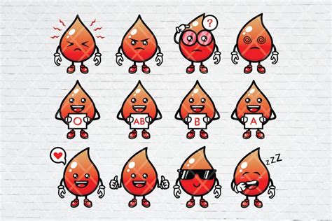 12 Cute Blood Face Emoji Cartoon