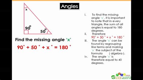 Angles Math Tutorial Finding The Angle Of A Triangle Math For 6th And 7th Grade Youtube