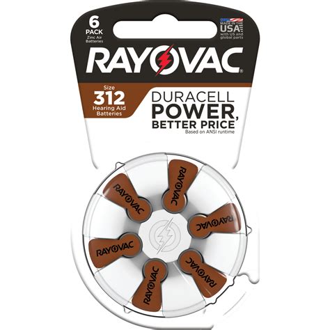 Rayovac Size Hearing Aid Batteries Pack Size Batteries