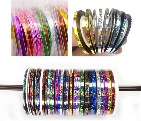 Amazon Nail Art Striping Tape Lines Kit 35 Pcs 1mm 2mm 3mm Laser