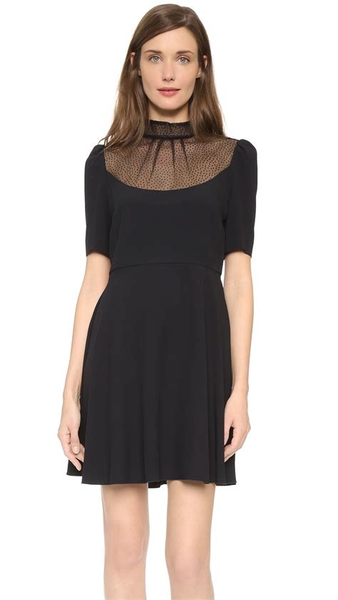 Red Valentino Combo Dress Black In Black Lyst