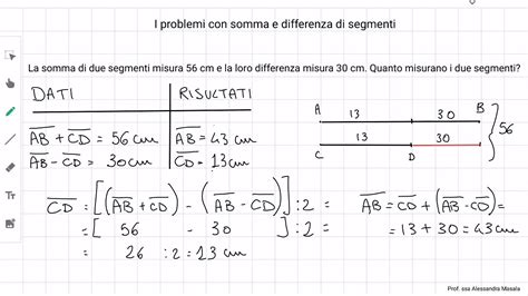 Problemi Con I Segmenti Somma E Differenza YouTube