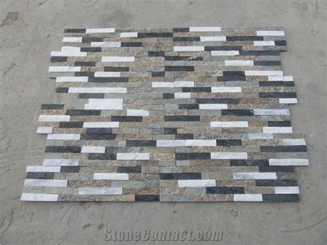 Multicolor Quartzite Split Face Culture Stone Veneer From China