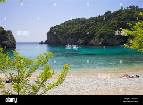 Paleokastritsa beach Corfu Stock Photo - Alamy