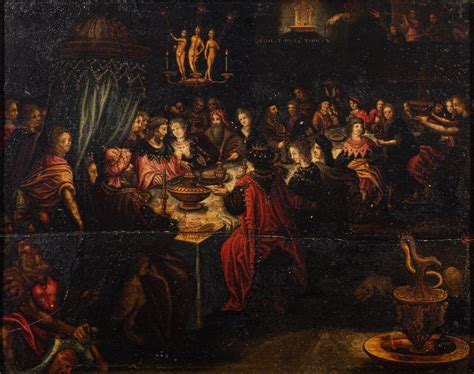 Circle Of Frans II Francken Flemish 1581 1642 Belshazzar S Feast Oil