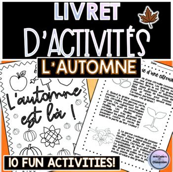 French Fall Reading Comprehension And Activity Book L Automne Tpt