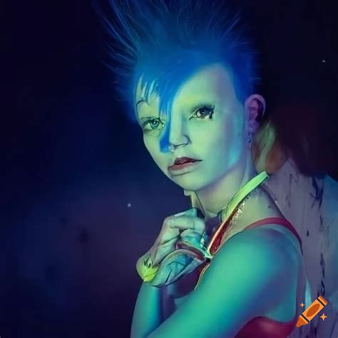 Image Of A Punk Alien Worker At A Retro Space Carnival On Craiyon