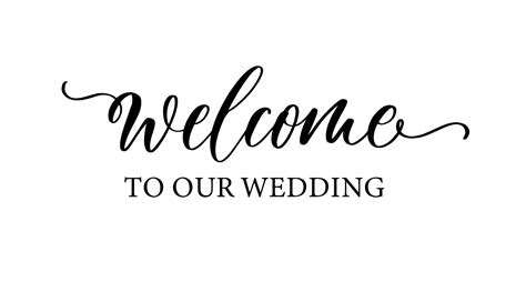 Welcome To Our Wedding Lettering Emblem Hand Crafted Design Elements