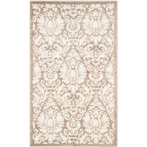 Safavieh Amherst Wheatbeige Doormat 3 Ft X 5 Ft Border Floral