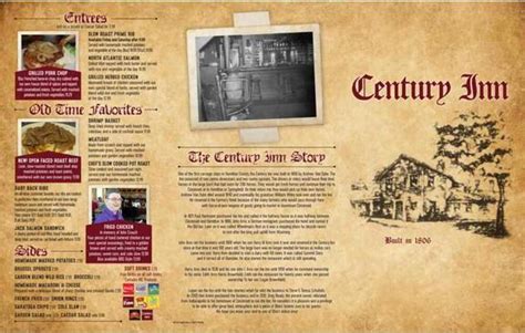 Menu at Century Inn Restaurant, Cincinnati, Springfield Pike