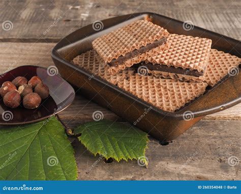 Organic Wafer Snack with Hazelnut Chocolate Filling Stock Photo - Image of organic, snack: 260354048