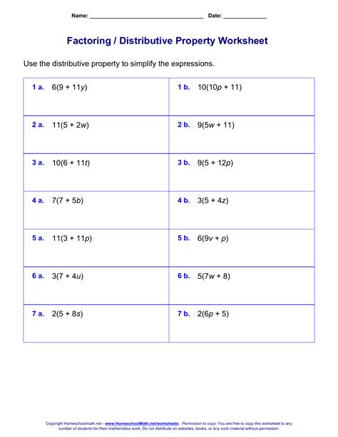 Distributive Property With Variables Negative Numbers Worksheet 2024