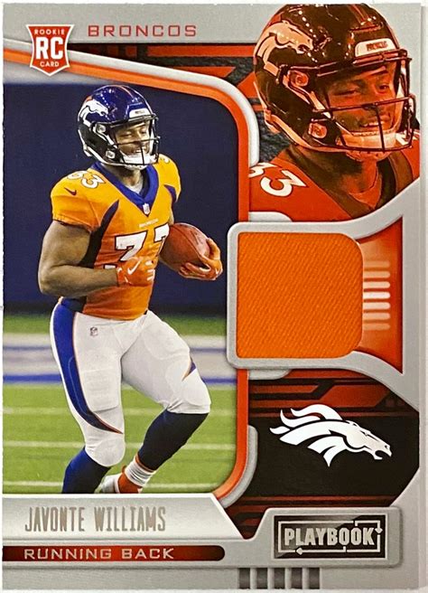 Javonte Williams 2021 Panini Playbook Football Denver Broncos Rookie