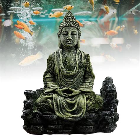 Fish Tank Landscaping Ancient Buddha Ornament Resin Home Aquarium