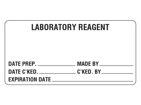 Laboratory Reagent Labels