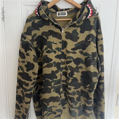 A Bathing Ape Camo Hoodie Barley Worn Ex Depop