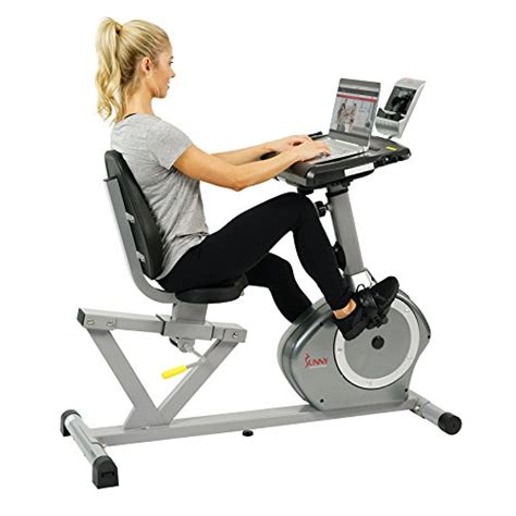 Sunny Health And Fitness Magnetic Recumbent Desk Exercise Bike 350lb