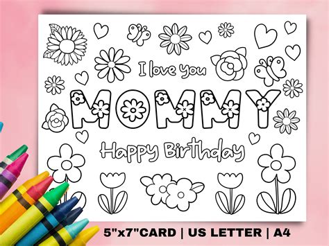 Happy Birthday Mom Coloring Pages